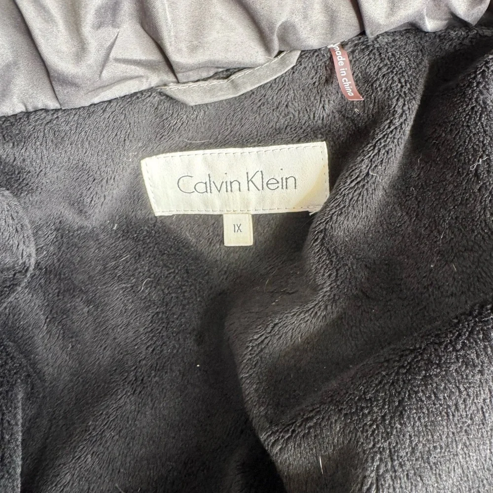 CALVIN KLEIN 1X Gray Winter Coat with attached hood